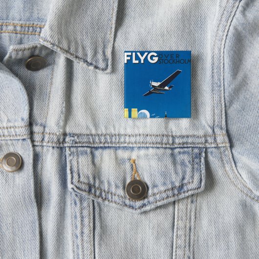 Flyg über Stockholm Button (Beispiel)