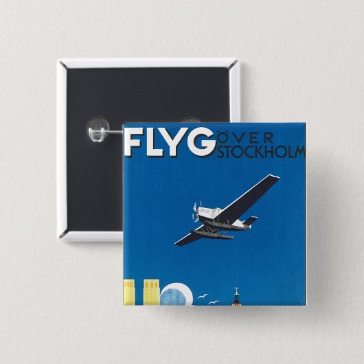 Flyg über Stockholm Button (Vorne & Hinten)