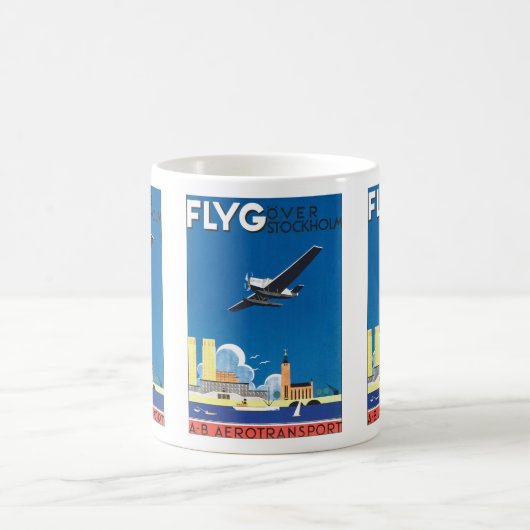 Flyg über Stockholm Kaffeetasse (Mittel)