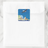 Flyg über Stockholm Quadratischer Aufkleber (Tasche)