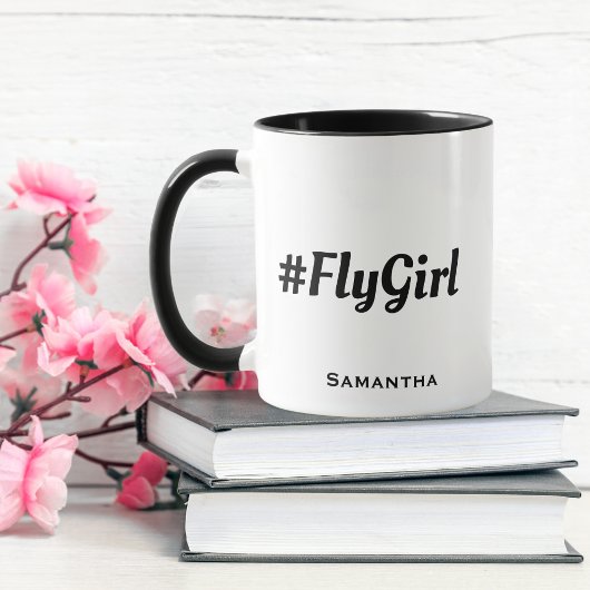 #FlyGirl Typografie, einfach, modern, kundenspezif Tasse