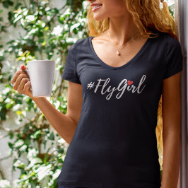 #FlyGirl Typografie Einfach,Moderne Reise T-Shirt