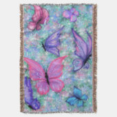 Flyin Butterflies Throw Blanket Decke (Vorderseite Vertikal)