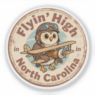 Flyin’ High_ North Carolina Aviation-Themenkunst Aufkleber