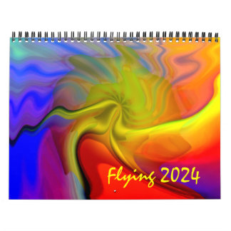 Flying 2024 Trippy Abstrakt Art Calendar Kalender