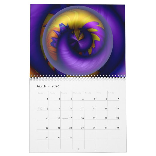 Flying 2025 Trippy Abstrakt Art Calendar Kalender (Mär 2026)