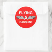 Flying A Benzin Runder Aufkleber (Tasche)