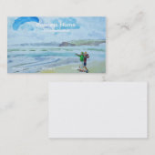 Flying a kite at the beach Painting Business Cards Visitenkarte (Vorne/Hinten)
