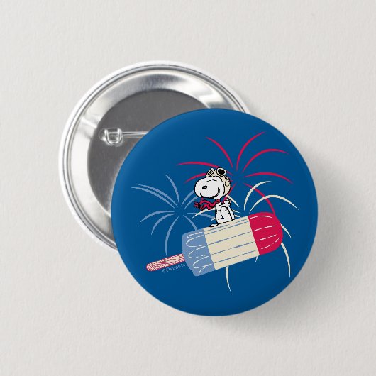 Flying Ace Snoopy on Ice Pop Button (Vorne & Hinten)