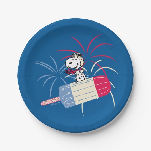Flying Ace Snoopy on Ice Pop Pappteller (Vorderseite)