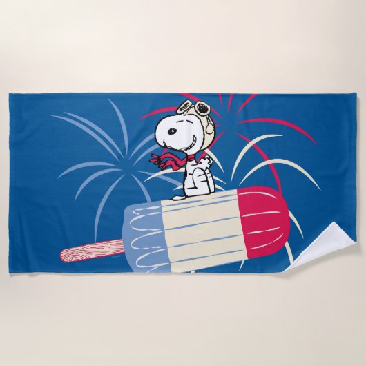 Flying Ace Snoopy on Ice Pop Strandtuch (Vorderseite)