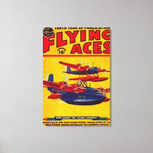 Flying Aces Magazine Cover Leinwanddruck (Vorderseite)