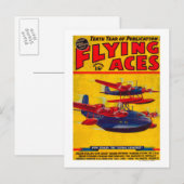 Flying Aces Magazine Cover Postkarte (Vorne/Hinten)