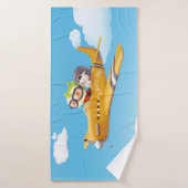 Flying Adventure mit Hund Badehandtuch (Badehandtuch)