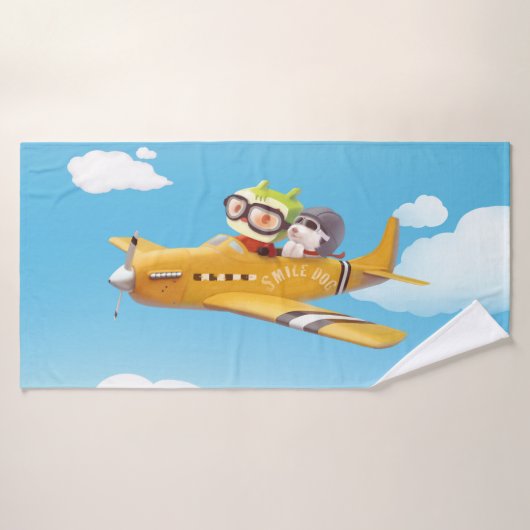 Flying Adventure mit Hund Badehandtuch (Badehandtuch)