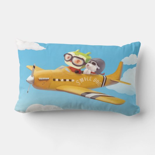 Flying Adventure mit Hund Lendenkissen (Rückseite)