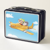 Flying Adventure mit Hund Metall Brotdose (Rückseite)
