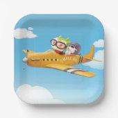 Flying Adventure mit Hund Pappteller (Vorderseite)