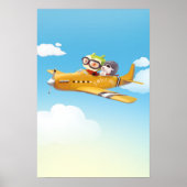Flying Adventure mit Hund Poster (Vorne)