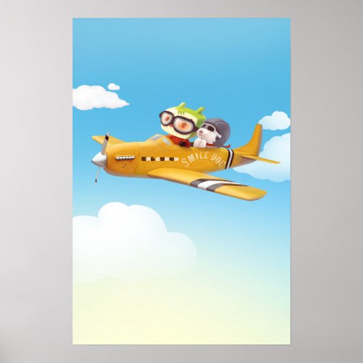 Flying Adventure mit Hund Poster (Vorne)