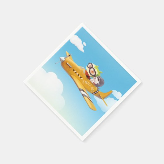 Flying Adventure mit Hund Serviette (Ecke)