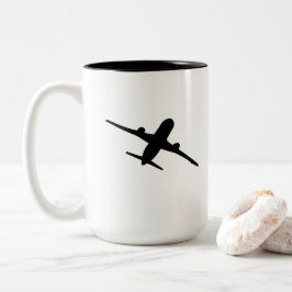 Flying Aircraft Airplane Aviation Aviator Zweifarbige Tasse
