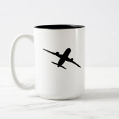 Flying Aircraft Airplane Aviation Aviator Zweifarbige Tasse (Links)