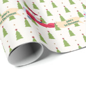 Flying Airplane, Erste Weihnachten, Personalisiert Geschenkpapier (Rolleneckpunkt)