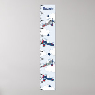 Flying Airplane Growth Chart Behalte bei 8x44! Poster
