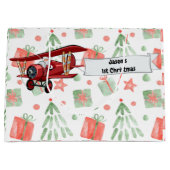 Flying Airplane, the First Christmas Personalisier Große Geschenktüte (Vorderseite)