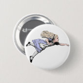 Flying Alice im Wunderland Looking Glass Button (Vorne & Hinten)