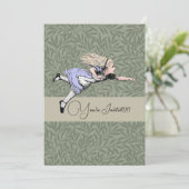Flying Alice im Wunderland Looking Glass Einladung (Stehend Vorderseite)