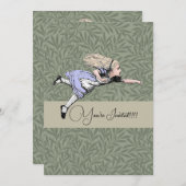 Flying Alice im Wunderland Looking Glass Einladung (Vorne/Hinten)