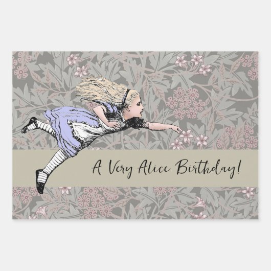 Flying Alice im Wunderland Looking Glass Geschenkpapier Set (Vorderseite 2)
