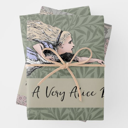 Flying Alice im Wunderland Looking Glass Geschenkpapier Set (Beispiel)