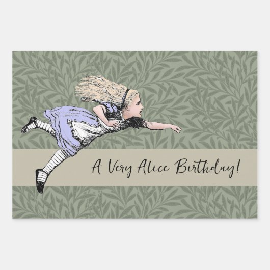 Flying Alice im Wunderland Looking Glass Geschenkpapier Set (Vorderseite)