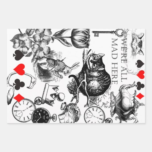 Flying Alice im Wunderland Looking Glass Geschenkpapier Set (Vorderseite 3)