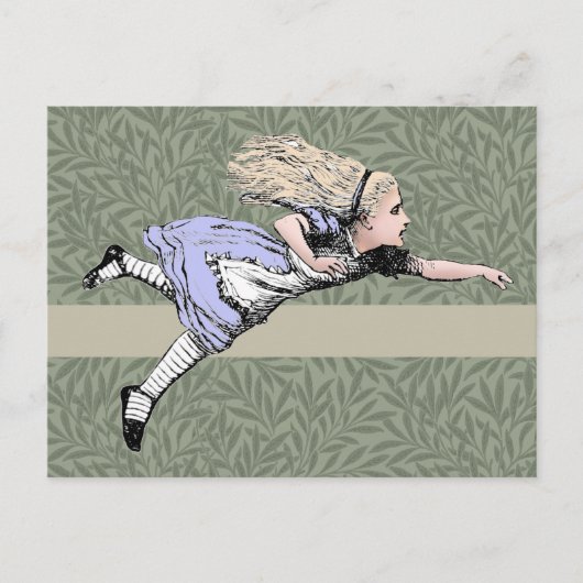 Flying Alice im Wunderland Looking Glass Postkarte (Vorderseite)