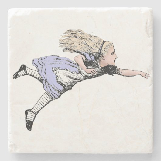 Flying Alice im Wunderland Looking Glass Steinuntersetzer (Vorderseite)