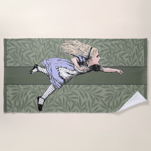 Flying Alice im Wunderland Looking Glass Strandtuch (Vorderseite)