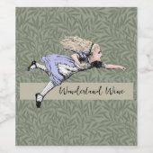 Flying Alice im Wunderland Looking Glass Weinetikett (Einzelnes Label)