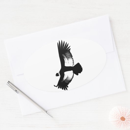 Flying Andean Condor Ovaler Aufkleber (Umschlag)