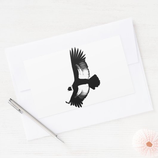 Flying Andean Condor Rechteckiger Aufkleber (Umschlag)