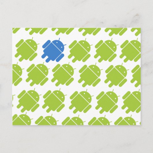 Flying Android Blue Postkarte (Vorderseite)