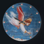 FLYING ANGEL GROßE WANDUHR<br><div class="desc">Flight to Egypt, Angel , Giotto di Bondone 1267 - 1337. Italian Medieval fine art masterpiece.</div>