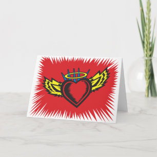 Flying Angel Heart Tattoo Feiertagskarte