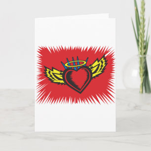 Flying Angel Heart Tattoo Feiertagskarte