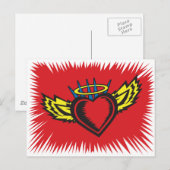 Flying Angel Heart Tattoo Postkarte (Vorne/Hinten)