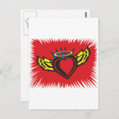 Flying Angel Heart Tattoo Postkarte (Vorne/Hinten)