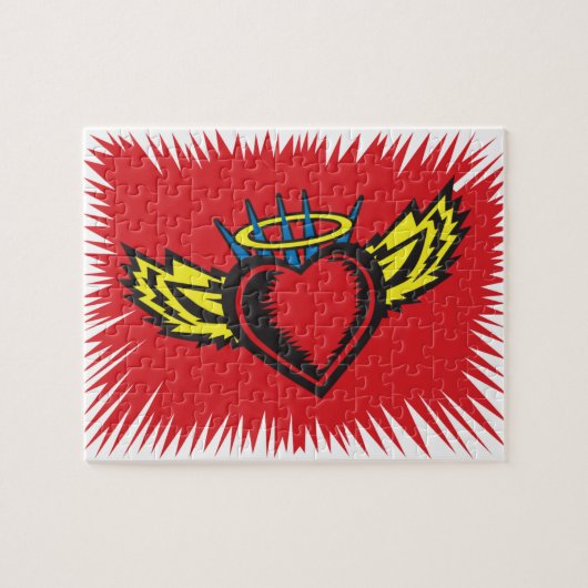 Flying Angel Heart Tattoo Puzzle (Horizontal)